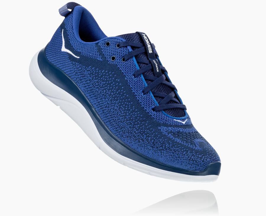 Hoka One One Mens Running Shoes - Hupana Flow - Navy/White - TYOR16580